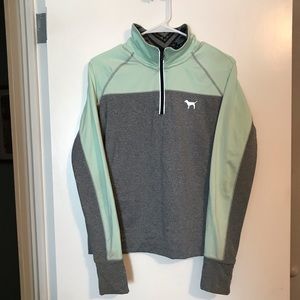 ✖️SOLD - Mint Green Grey Tribal Quarter Zip